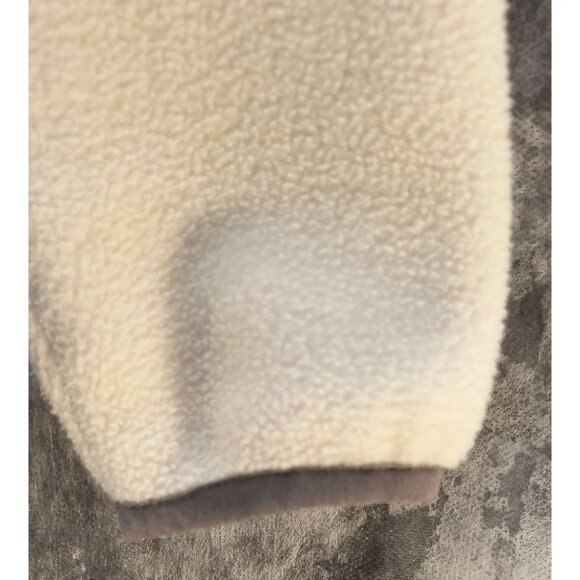 Columbia Womens Pullover Fleece Jacket Small Grey & Cream Snap Collar Cozy Warm - Picture 5 of 5
